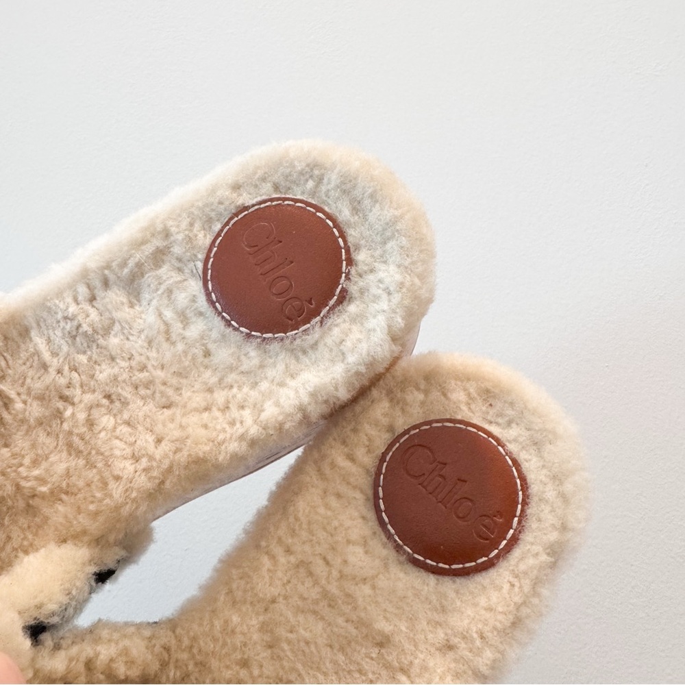 CHLOÉ Joy Suede & Shearling Clogs - Picture 4 of 15